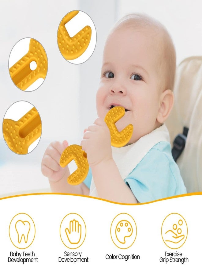 Yinghezu 4 Pack Chew Baby Teething Toys for 0-12 Months, Freezable BPA Free Silicone Baby Molar Teether Chew Toys, Hammer Wrench Spanner Pliers Shape Baby Girl's Boy Car Seat Toy - Image 2